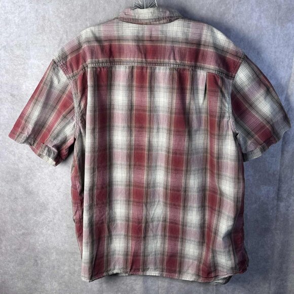 Carhartt Men's Relaxed Fit Shirt 2XL Red Ivory Plaid Button Down Short Sleeve - Picture 4 of 9